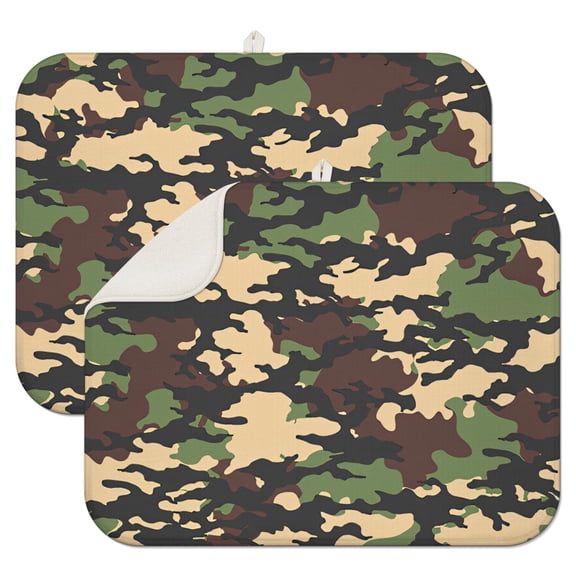 Urban Tactical Camo Dish Drying Mat – Modern Military Design, Sleek Addition to Contemporary Kitchens