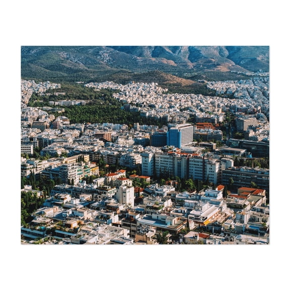 Urban Tapestry - Athens Greece Photography Cityscape Architecture Mountain Scenic City Travel Poster Landscape Unframed Wall Art Print 8 x 10 inches