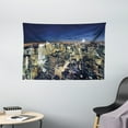 thumbnail image 1 of Urban Tapestry, Modern Cityscape After Sunset Manhattan New York USA Architectural View, Wall Hanging for Bedroom Living Room Dorm Decor, 60W X 40L Inches, Yellow Tan Dark Blue, by Ambesonne, 1 of 2