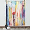 thumbnail image 1 of Urban Tapestry, Silhouette of a Love Couple in Street Rainy Day Romance in Urban City Life Design, Wall Hanging for Bedroom Living Room Dorm Decor, 40W X 60L Inches, Multicolor, by Ambesonne, 1 of 2