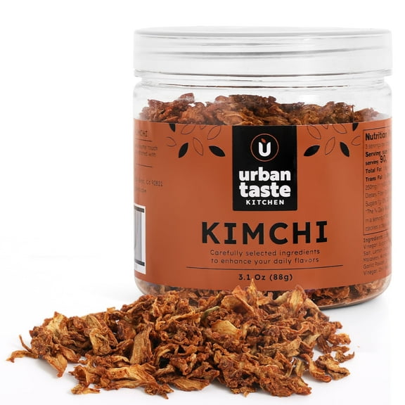 Urban Taste Kitchen Dehydrated Essential Vegetables Air-Dried Kimchi, No Additives, Shelf-Stable for Korean BBQ, Soups, Pantry, Mixes, Ramen Toppings, Cooking, Camping & Emergency Storage