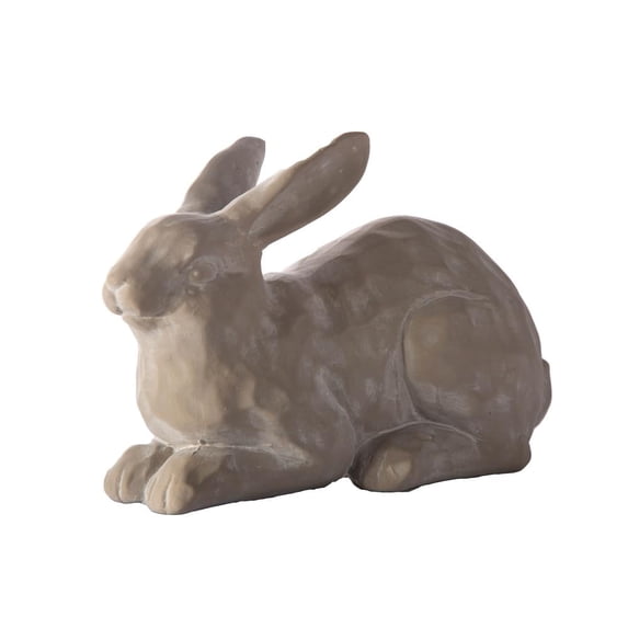 Urban Trends Terracotta Resting Rabbit Figurine, Distressed Gray Finish, Rustic Farmhouse Home Décor Accent