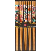 Urban Tokyo Sunlife Irodori 5 Pair Japanese Bamboo Chopsticks Set 9 inch L Cellophane Packaged, Made in Japan Glamorous