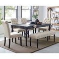 thumbnail image 1 of Urban Touch Dark Wash Wood Dining Table - 4 Chairs, Bench Room Style Table, Chairs &, 1 of 4