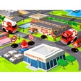 thumbnail image 1 of Urban Theme Transport Play Mat Set Friction Powered Vehicles City Fire Station, 1 of 10