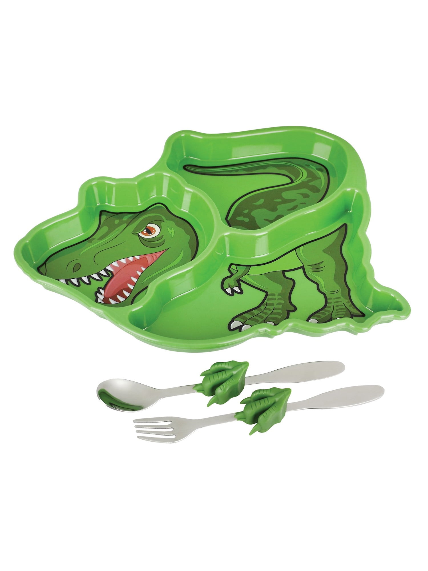Urban Trend Dinosaur Meal Set - Children's Kid's Plate, Spoon & Fork Set
