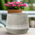 thumbnail image 1 of Talia Cement Tribal Round Pot, 1 of 9
