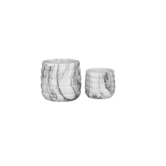 Cement Round Pot Coated Finish White-5.75"H -23