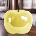 thumbnail image 1 of Zelia Pearlescent Ceramic Apple Figurine – Decorative Apple Statue, Modern Home Décor Accent for Living Room, Tabletop, Shelf & Office Decoration (Size-L, Yellow), 1 of 1