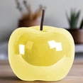 thumbnail image 1 of Zelia Pearlescent Ceramic Apple Figurine – Decorative Apple Statue, Modern Home Décor Accent for Living Room, Tabletop, Shelf & Office Decoration (Size-S,Yellow), 1 of 1