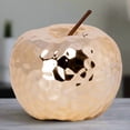 thumbnail image 1 of Brannic Hammered Apple Figurine Decorative Tabletop Accent, Modern Metal Apple Sculpture for Home Decor, Living Room, Office Desk & Shelf Decoration (Gold), 1 of 7