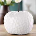thumbnail image 1 of Brannic Hammered Apple Figurine Decorative Tabletop Accent, Modern Metal Apple Sculpture for Home Decor, Living Room, Office Desk & Shelf Decoration (White), 1 of 7