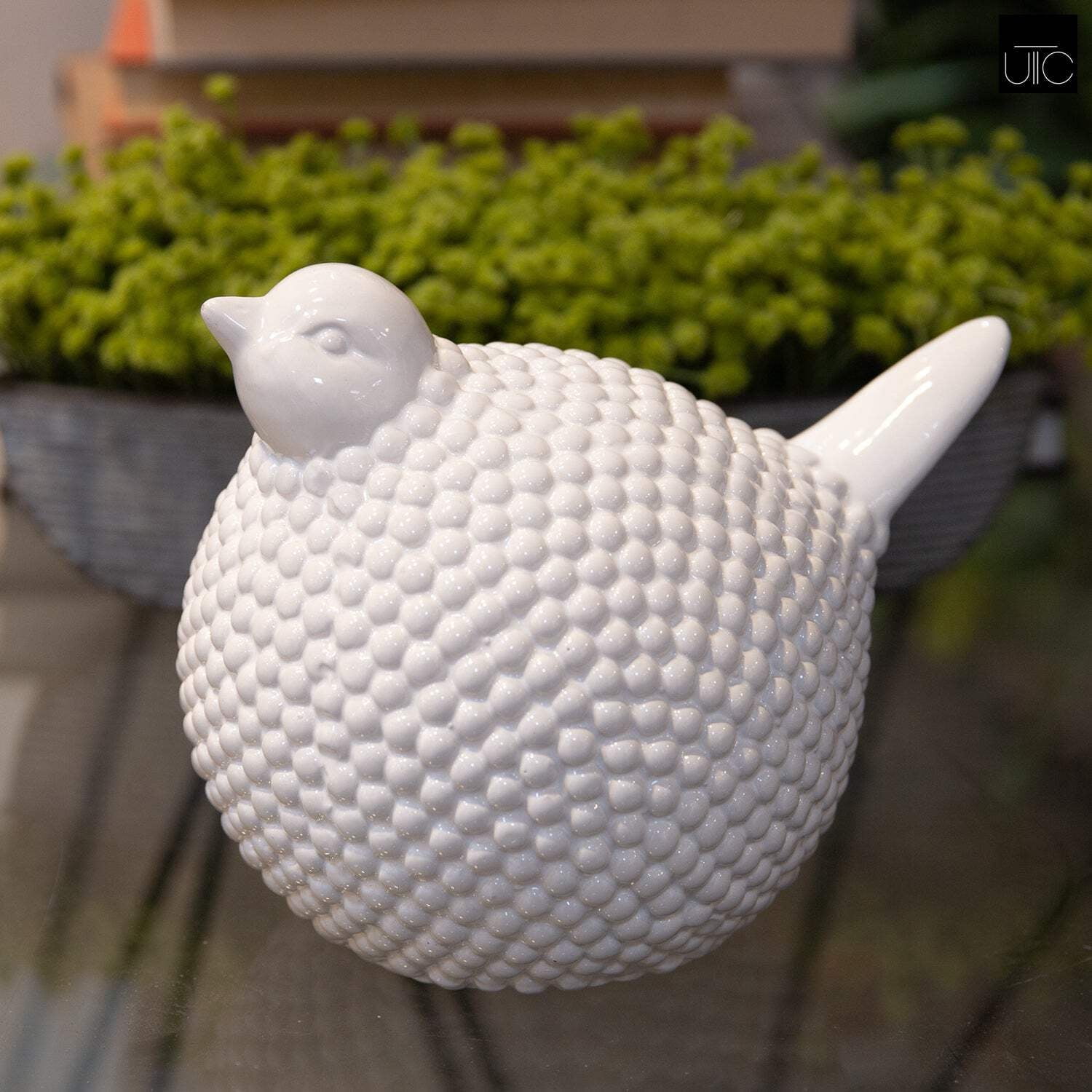 Glenten Blueberry Dimpled Bird Figurine – Decorative Ceramic Bird ...