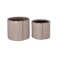 thumbnail image 1 of Ceramic Cylinder Pot Set of Two Gloss Finish Cream-6.25"H, 1 of 1