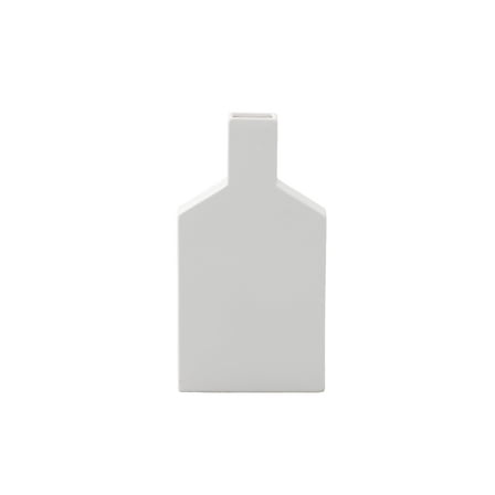 Ceramic Flat Plain Bottle Tall Vase Matte Finish-17.00"H