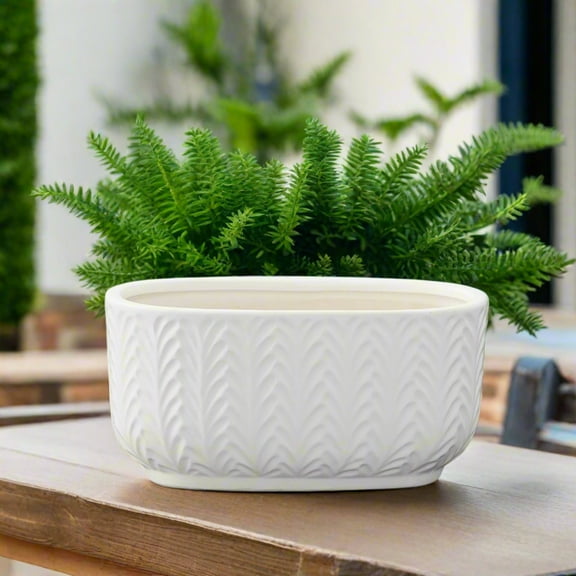 Vivienne Ceramic Low Oval Pot