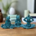 thumbnail image 1 of Urban Trends Ceramic Meditating Frog Figurine in Assorted Yoga Position Assortment of Three Distressed Gloss Finish Blue, 1 of 7