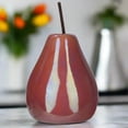thumbnail image 1 of Hazel Pearlescent Ceramic Pear Figurine – Decorative Fruit Statue, Modern Home Decor Accent for Living Room, Tabletop, Shelf, Centerpiece Gift (Large, Rose), 1 of 5