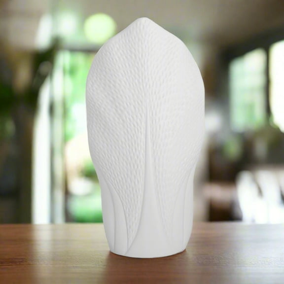 Londyn Ceramic Pyramidal Vase with Engraved Circle Design