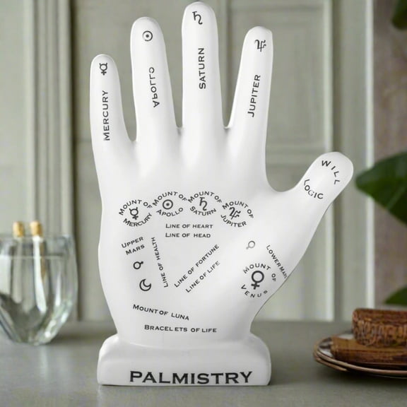 Astora Ceramic Right Hand Figurine with Astro Palmistry Design