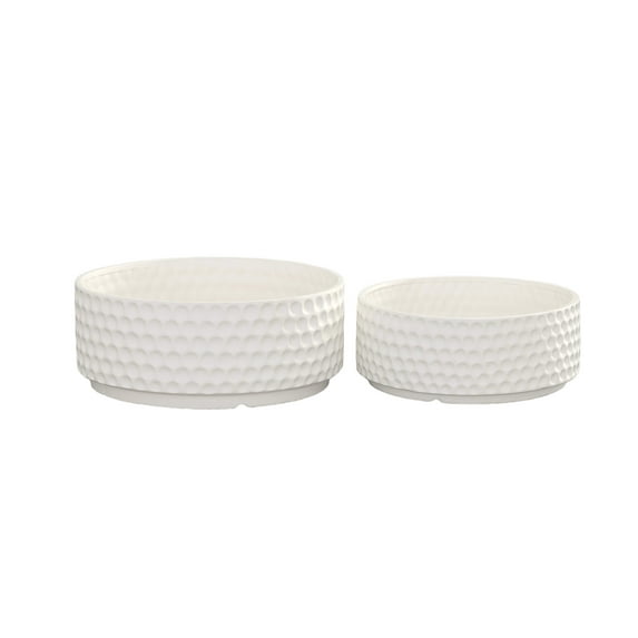 Ceramic Round Bowl Matte Finish White-6.50"H