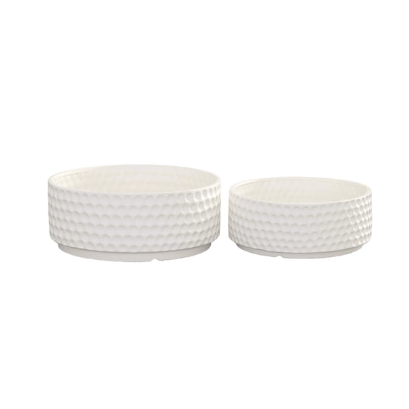 Ceramic Round Bowl Matte Finish White-6.50"H