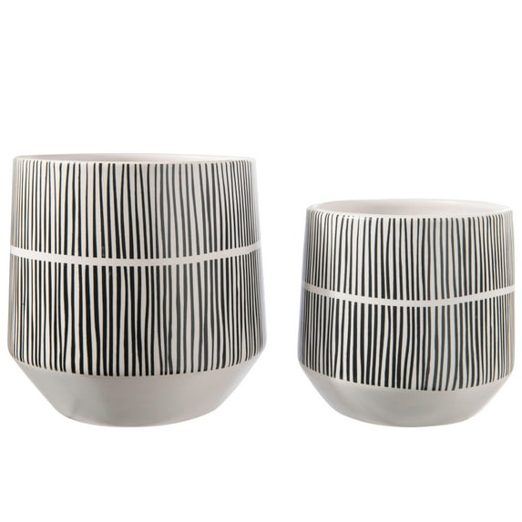 Ceramic Round Pot Matte Finish White-6.00"H -201