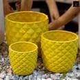 thumbnail image 1 of Urban Trends Ceramic Decorative Diamond Pattern Design Pot, Decor Center Piece for Home Décor for Living Room, Table, Office Decor: 8.00"x8.00"x7.50"H; 6.75"x6.75"x6.00"H; 5.00"x5.00"x4.75"H, Yellow, 1 of 10