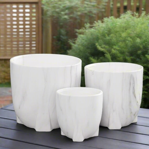 Myora Marble Tripod Planter Set (Set of 3)