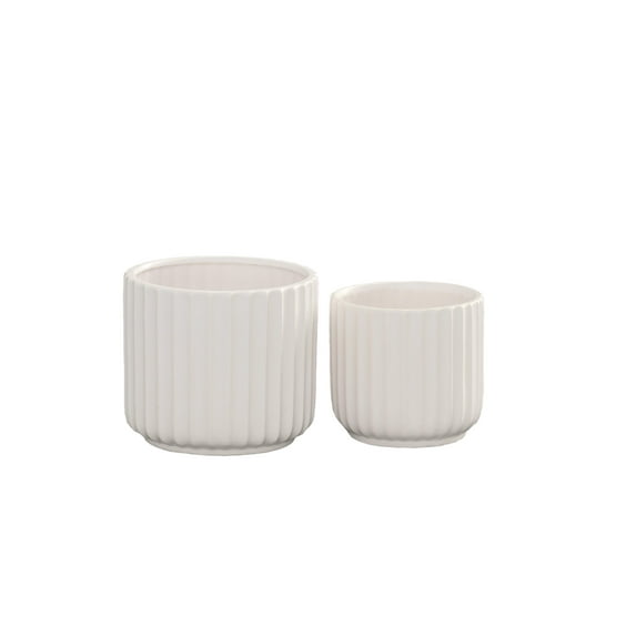 Ceramic Round Pot Matte Finish White-5.50"H -199