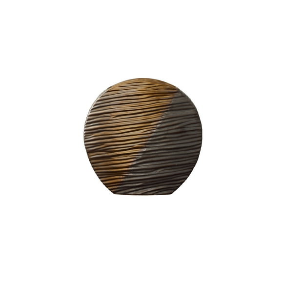 Ceramic Round Shape Two-Ton Glazed Body Electroplated Copper and Gun Metal Finish