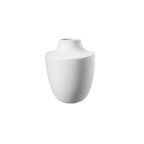 Ceramic Round Vase Matte Finish White-6.00"H -231