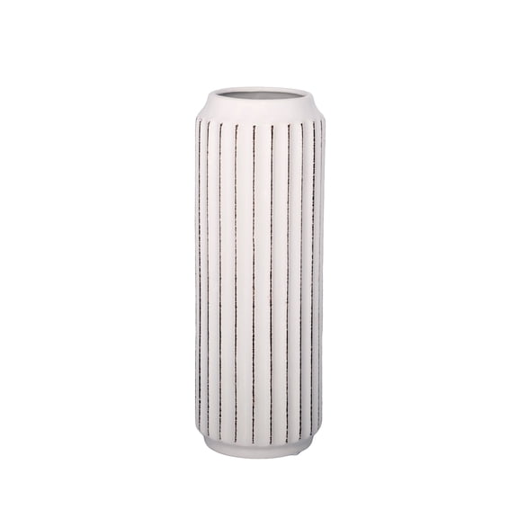 Jensen Corrugated Ceramic Vase – Modern Decorative Flower Vase for Home Decor, Living Room, Bedroom, Table Centerpiece (Size - 5.00"x13.00"H, Blue)