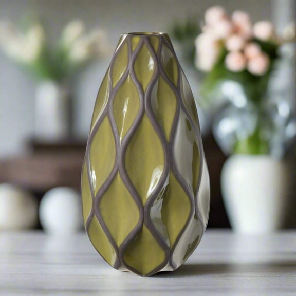 Ravelle Embossed Ceramic Vase