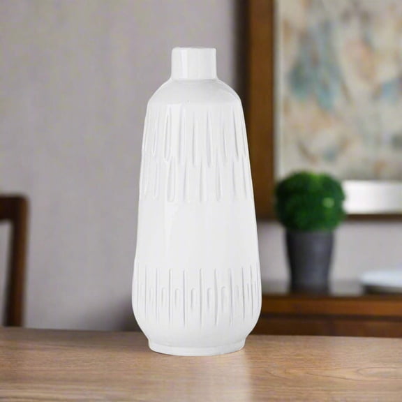 Iveta Glossy Engraved Ceramic Vases