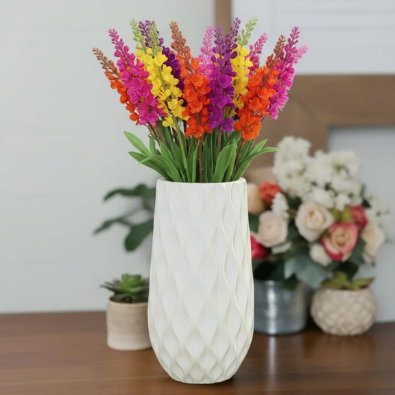 Bernice Textured White Ceramic Vase