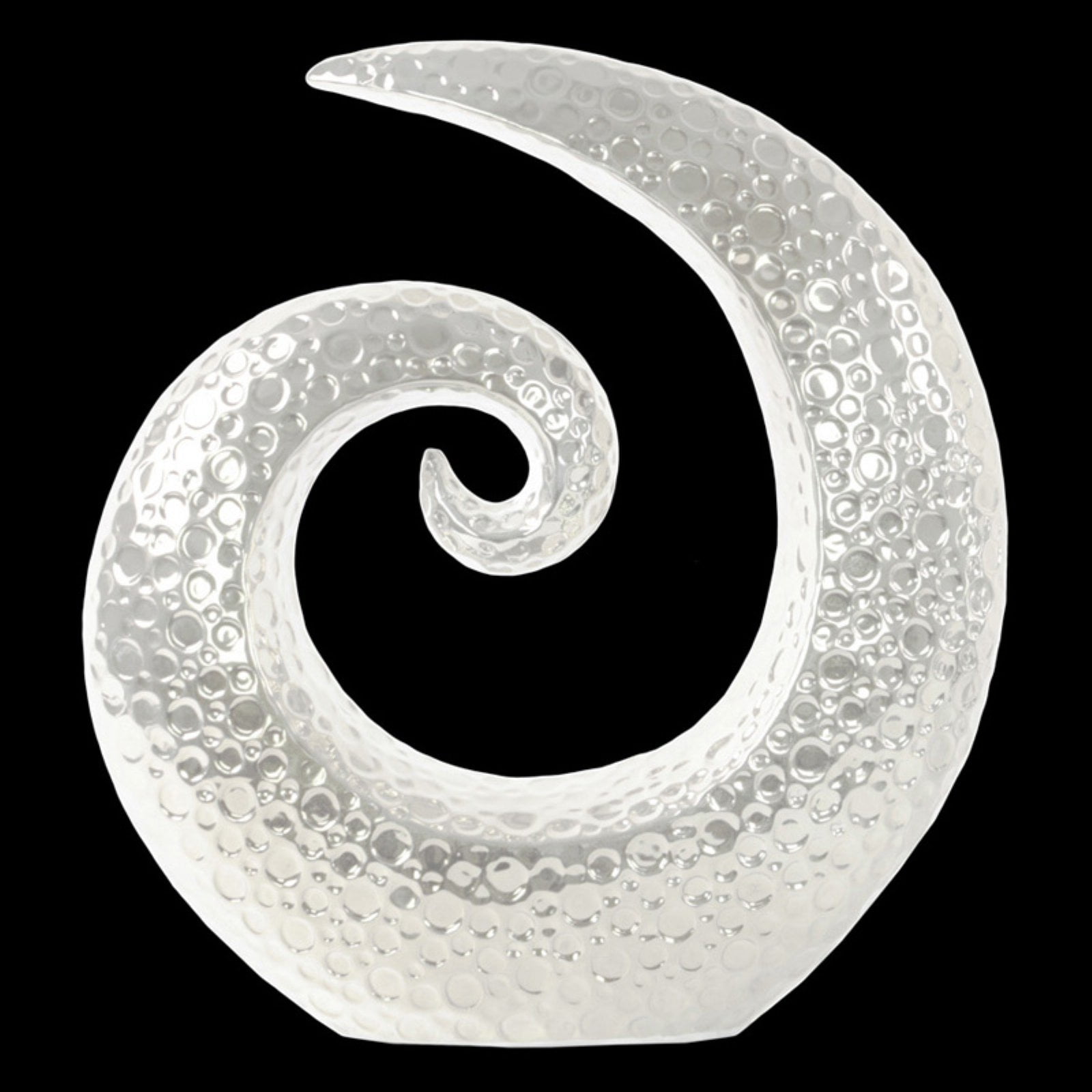 Urban Trends Ceramic Spiral Sculpture with Embossed Circle Design