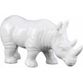 thumbnail image 1 of Ceramic Standing Rhinoceros Figurine Gloss Finish White, 1 of 1