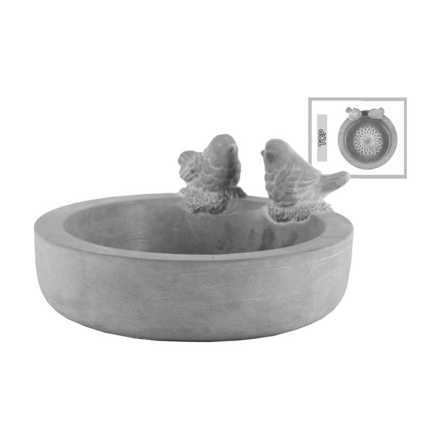 Urban Trends Collection 10" Cement Round Bird Bath
