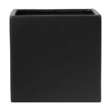 Urban Trends Ceramic Square Pot With Black Finish 10951