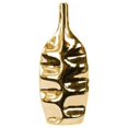 thumbnail image 1 of Urban Trends Collection 14890 Ceramic Eliptical Bottle Vase with Wrinkled Body, Gold - Medium, 1 of 2