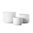 thumbnail image 1 of Urban Trends Collection 15213 Ceramic Round Pot with Weave Pattern Design Body on Flat Base, Matte White - Set of 3, 1 of 1