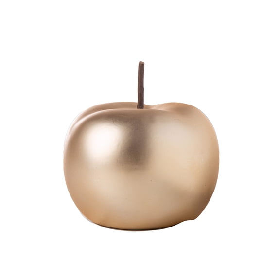 Nolyn Silver Ceramic Apple Decor – Decorative Home Accent, Tabletop Ornament, Modern Kitchen & Living Room Decoration (Size- Small | 4.75"x4.75"H, Gold)