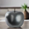 thumbnail image 1 of Nolyn Silver Ceramic Apple Decor – Decorative Home Accent, Tabletop Ornament, Modern Kitchen & Living Room Decoration (Size- Small | 4.75"x4.75"H ,Silver ), 1 of 2