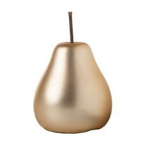 Urban Trends Collection 15254 Ceramic Pear Figurine with Stem, Matte Gold
