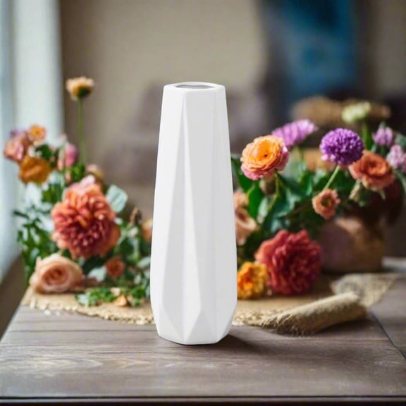 Dixie Ceramic Round Geometric Belly Vase