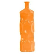 Urban Trends Collection 24414 Ceramic Round Bottle Vase With Dimpled Sides- Small - Orange