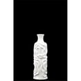 thumbnail image 1 of Urban Trends Collection 24455 Ceramic Round Cylindrical Vase With Neck & Wrinkled Sides, Small - White, 1 of 3