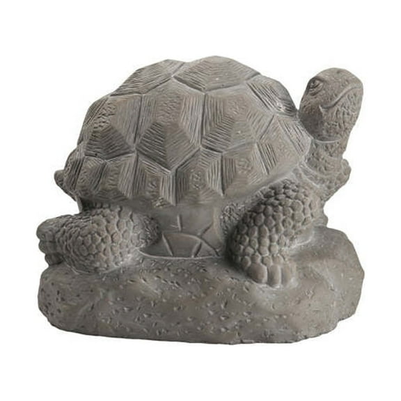 Urban Terracotta Hollow Turtle Figurine Facing Upright on Base SM Washed Finish Dark Gray
