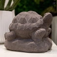 thumbnail image 1 of Urban Trends Collection 28363 Terracotta Hollow Turtle Figurine Facing Upright on BaseWashed, Dark Gray - Large, 1 of 6